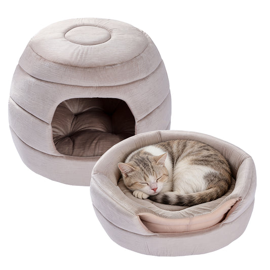 Nagaipet ペットハウス ペットベッド ベッド ドームハウス ドーム型ベッド クッション 犬 猫 小型犬 中型犬 多用 2WAY ハチの巣形 おしゃれ 高級感 大人気 四季兼用 秋冬用 無地