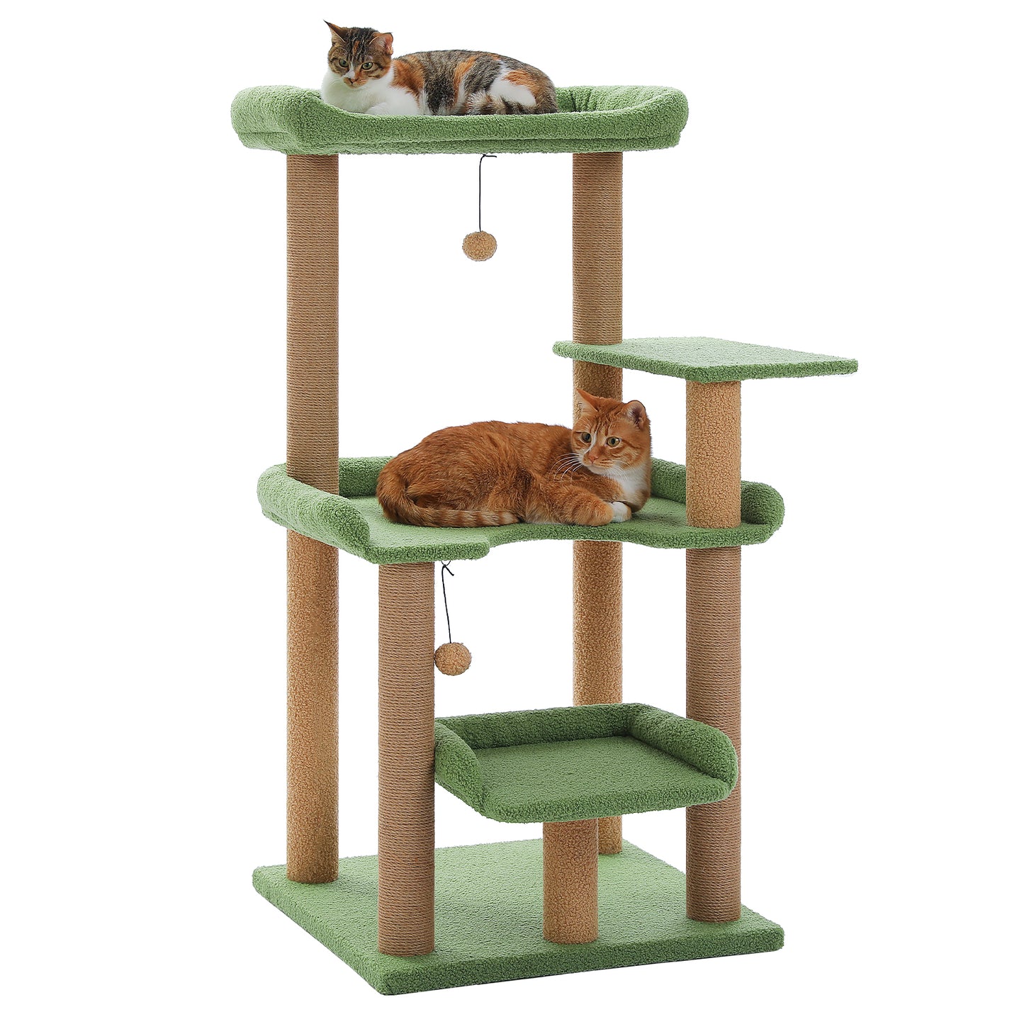 Nagaipet キャットタワー 猫タワー スリム シニア猫 ネコ 低い 安定感重視 省スペース 大型猫用 シンプル おしゃれ ねこ 多頭飼い 運動不足解消 猫爪研ぎ 麻紐 猫ベッド おもちゃ 巨大土台 据え置き 置き型 組立簡単 人気 多色 高さ113cm