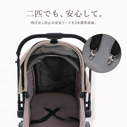 Nagaipet ペットカート 対面式 ペットバギー 犬用 猫用 多頭飼い ワンタッチ 折りたたみ 軽量 前輪360°回転 耐荷重30kg 対面式切り替え対応 小型犬・中型犬・猫兼用 多頭飼い対応大型キャビン 前輪360°回転＆ブレーキ付き
