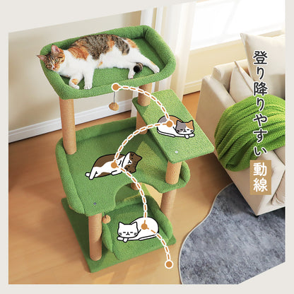 Nagaipet キャットタワー 猫タワー スリム シニア猫 ネコ 低い 安定感重視 省スペース 大型猫用 シンプル おしゃれ ねこ 多頭飼い 運動不足解消 猫爪研ぎ 麻紐 猫ベッド おもちゃ 巨大土台 据え置き 置き型 組立簡単 人気 多色 高さ113cm