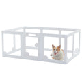 Nagaipet 犬用ペットサークル ペットケージ 犬 ケージ ペットフェンス プラスチック製 水洗い 中型犬 小型犬 シニア犬 子犬 子猫 多頭飼い 据え置き コンパクト 猫 おもちゃ 可愛い おしゃれ ホワイト 150×100×60cm